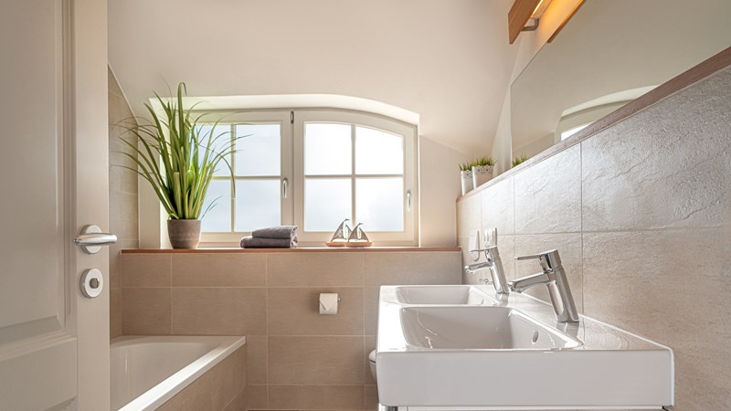 Ferien im Duenenhaus Ole und Lasse Glowe auf Rügen Badezimmer